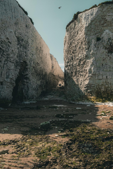 Navigating the cliffside route.