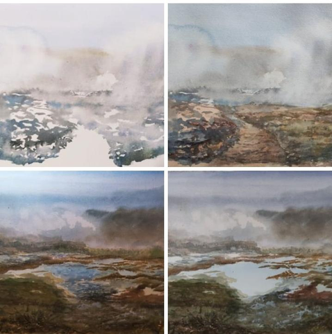 Landscape 
Watercolor process 
#art #watercolor #mastoart