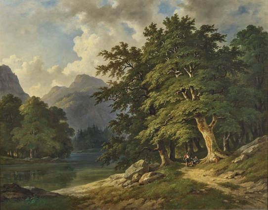 River in a mountain landscape
Oil on canvas, 111 x 141 cm, by Josef Kriehuber (1800–76)
Location unknown
