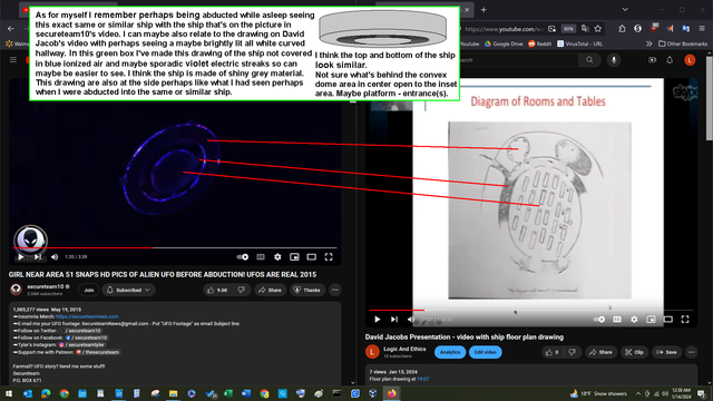 Comparing a photo of a perhaps real image of an alien space ship with a perhaps diagram drawing someone had done from their memory of when they were abducted.