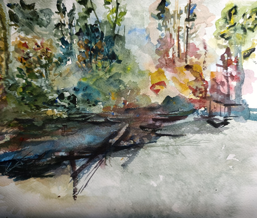 Magic gardens 3
#flowers and #trees 
Watercolor painting
#Landscape 
#art #MastoArt 