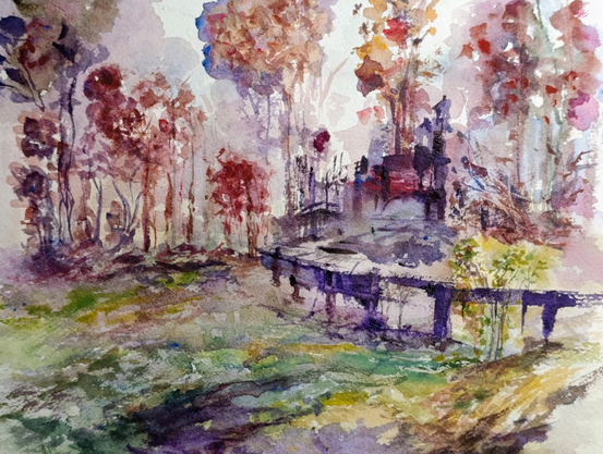 Magic gardens 4
#flowers and #trees 
Watercolor painting
#Landscape 
#art #MastoArt 