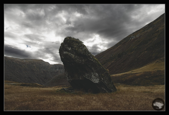 Erected stone in Myrkdalen.