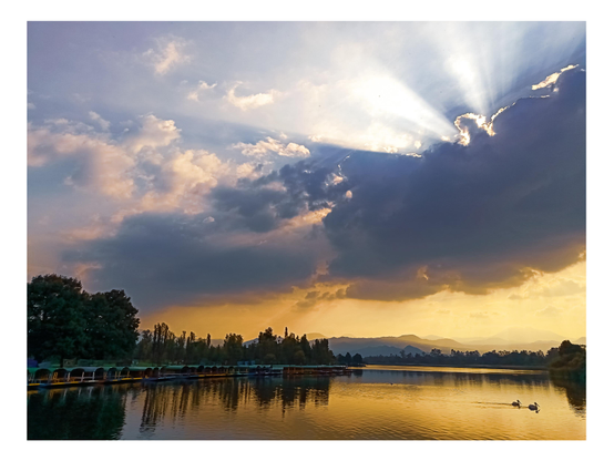 Atardecer en xochimilco