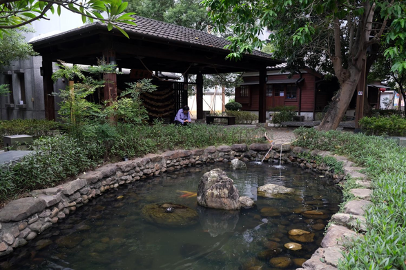 Pond at Taoyuan's 77 Art Zone.