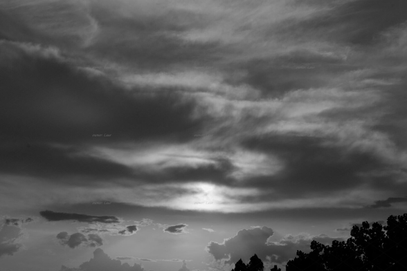 Clouds, black and white, photo