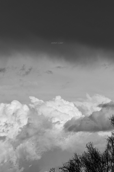 Clouds, black and white, photo