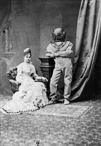 The lady and the diver ('Miss Bernhardt, the Ocean Empress')
Film copy negative, anonymous, c. 1880
Library of Congress, Washington, D.C.