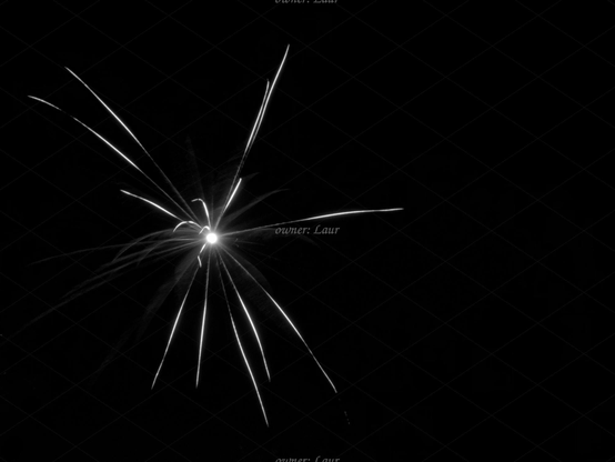 Fireworks, black and white, photo