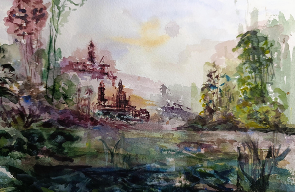 Landscape 2
Watercolor 
#Landscape #art #MastoArt #watercolor 