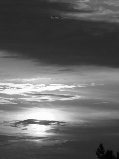 Clouds, black and white, photo