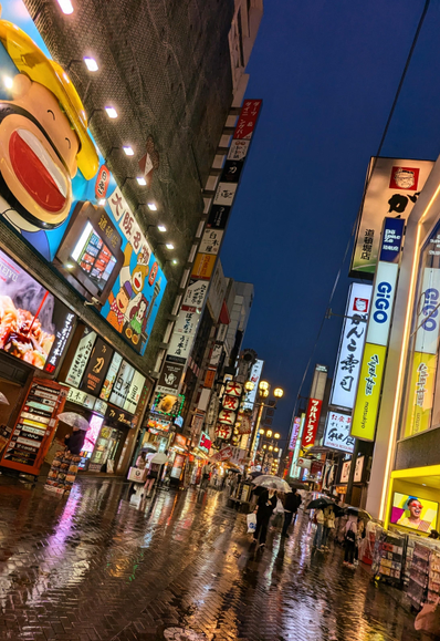 Osaka in the rain