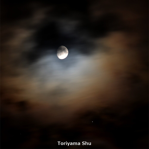 十三夜の月と土星との接近。