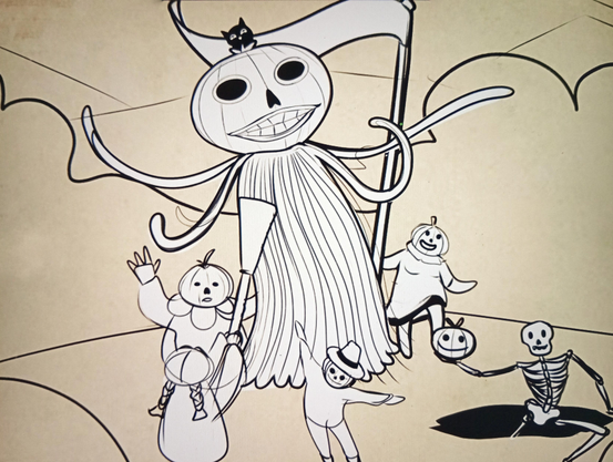 Fan art da miniserie Over The Garden Wall. Unha interpretación libre de Enoch e Pottsfield.