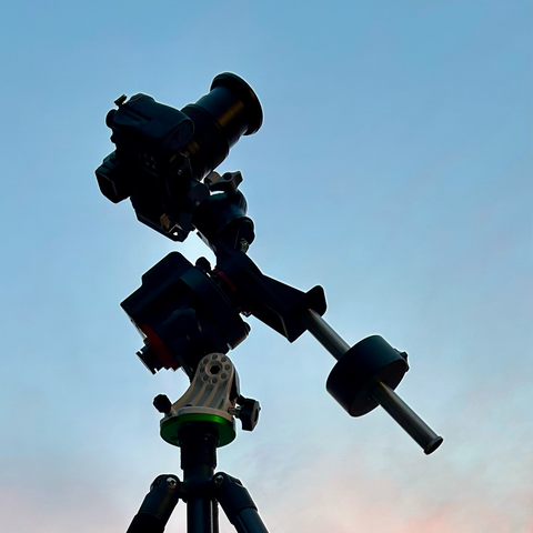 Nikon Z6 camera mounted on a star tracker