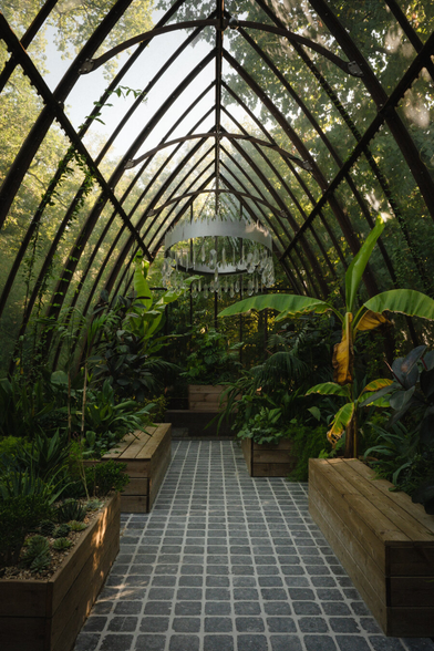 Greenhouse looking like the nave of a church