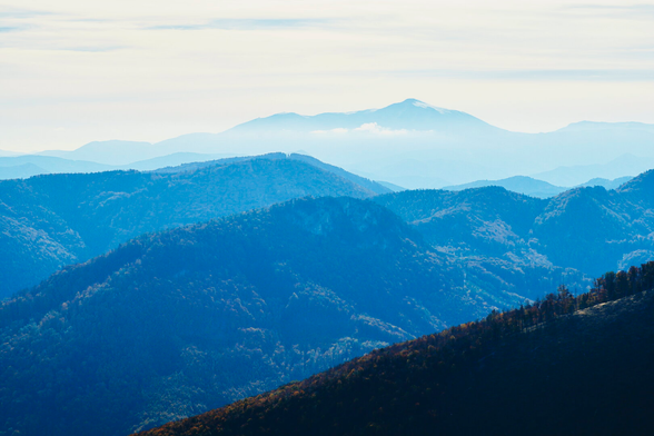 View of the schneeberg from the hocheck, lower austria