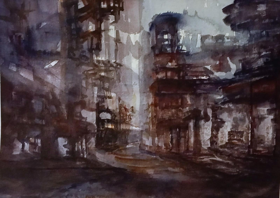 Streets
Watercolor 
#art #mastoArt #watercolor #urban 
