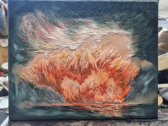 A work in progress painting / embroidery