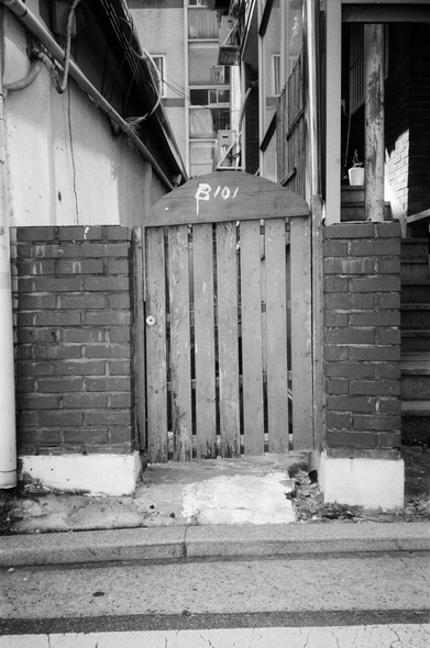 주택가 건물사이 작은 공간에 세운 벽돌담에 작은 나무 문이 달렸다. 사람 키보다도 낮은 나무 문 위쪽에는 B101 이라는 손글씨가 하얀색 페인트로 적혀있다.