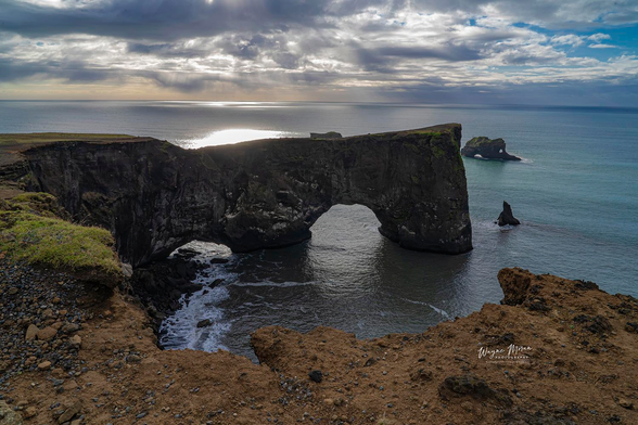 Dyrhólaey Arch – Gateway of Stone, South Coast Iceland

On Iceland’s rugged southern coast, the mighty Dyrhólaey Arch stands as one of nature’s grandest sculptures. This colossal sea arch, carved by centuries of relentless Atlantic waves, rises 120 meters above the ocean and stretches boldly into the sea like a bridge between land and eternity. Its name, Dyrhólaey, means “door-hill-island,” a fitting tribute to the vast stone portal that frames the restless waters below.

As the soft light of late afternoon filters through drifting clouds, the ocean glows with silvery reflections, and the textures of volcanic rock are illuminated in rich tones of brown, gray, and green. Each line of the arch tells a story of Iceland’s turbulent geological past — a tale of fire, ice, and unyielding endurance. Offshore, smaller rock formations stand as guardians to the great arch, their presence adding depth and balance to the serene seascape.

This view captures both the raw power and quiet majesty of Iceland’s coastline. Standing here, one feels the immensity of creation and the timeless artistry of the natural world. The Dyrhólaey Arch remains a place of wonder.

Image:
https://fineartamerica.com/featured/dyrholaey-arch-gateway-of-stone-south-coast-iceland-wayne-moran.html

Read more:
https://waynemoranphotography.com/blog/chasing-light-across-iceland-our-21-day-adventure/

#Dyrhólaey #Dyrholaey #Iceland #nature #vik #travelPHotogrpahy #Landscape #art #fineart 

#ayearforart #buyintoart
