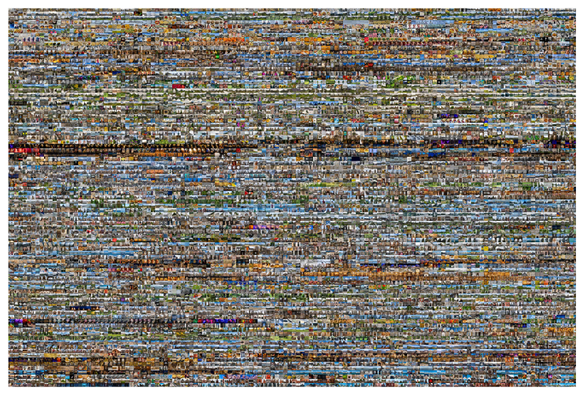 Screenshot einer Foto-App. Zu sehen sind tausende winzige Vorschaubilder, die in den letzten Jahren entstanden sind.