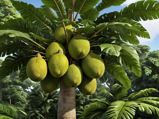a botanically inaccurate AI image of a breadfruit tree