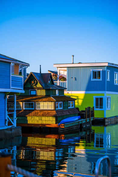 Colorful House Boats lit by afternoon warm glow on Fisherman's Wharf, Victoria, British Columbia, Canada
Captured by Komeil Karimi