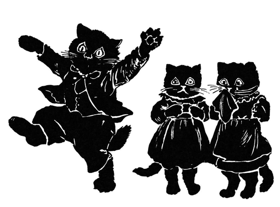 A boy kitten prances about while his two sisters are still sad and crying behind him.