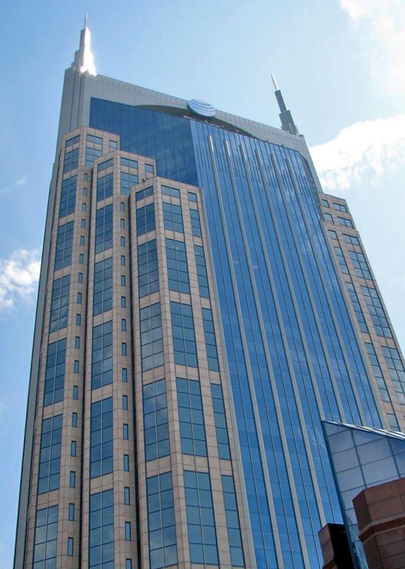 a photo of the building taken from a low perspective 