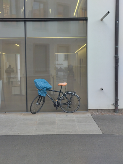 Lenker abgedeckt, Sattel im Regen