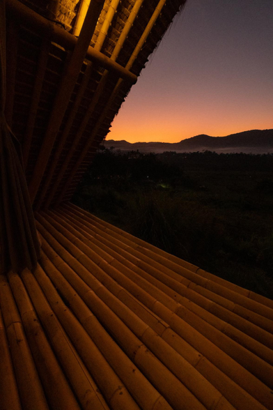 The morning sunrise.