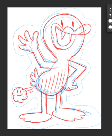 A sketch of character Patote the duck