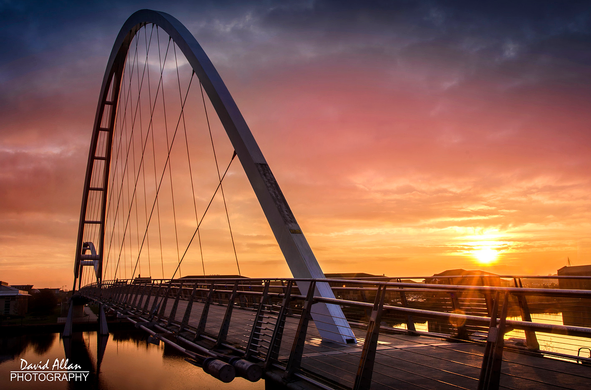 Catching a sunset at Stockton's 'Infinity Bridge', a short distance downstream from Stockton's town centre, near the Tees Barrage.
Opened in 2009, it was built at a cost of £15 million.