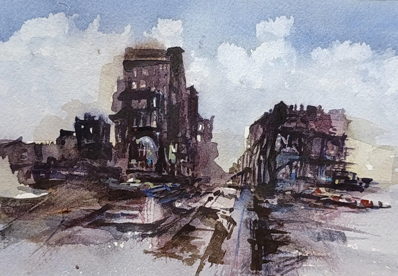 City series
Watercolor 
#art #mastoArt #city #watercolor 