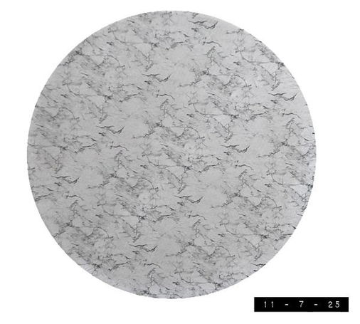 48" vinyl patio table cover on the top of my 48" metal patio table.  Eagle-eyed observers will note that the cover has a marble pattern.  I had to choose between this pattern and one with a "Hello Kitty" theme.  I think I made the right choice - except when I wake up in the middle of the night filled with doubt.  (Fortunately, I'm almost always able to cry myself back to sleep.)    