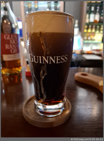Guiness draft beer in the bar.