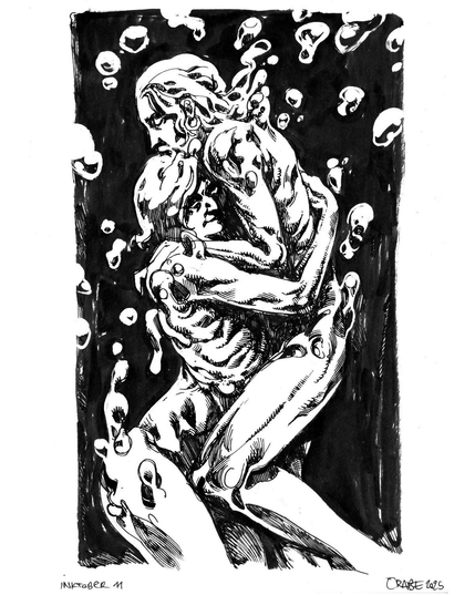 Persos un peu liquides se faisant un calin