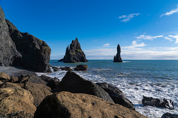 Guardians of Reynisdrangar near Vik Iceland

This powerful coastal scene captures the towering sea stacks of Reynisdrangar standing just offshore from Reynisfjara Beach near Vík, Iceland. Viewed from among the rugged volcanic rocks of the shoreline, the dramatic pillars rise from the Atlantic with striking presence. Soft light reveals the rich textures of basalt cliffs on both sides, while waves rush across the black sand and stones below. The clear blue sky and shimmering ocean complete a breathtaking portrait of Iceland’s wild southern coast.

Reynisfjara is renowned for its black volcanic sand, roaring surf, and extraordinary rock formations carved over countless centuries. It remains one of the most iconic and awe inspiring natural landscapes in Iceland, drawing photographers and travelers from around the world.

Image:
https://fineartamerica.com/featured/guardians-of-reynisdrangar-near-vik-iceland-wayne-moran.html

Read more:
https://waynemoranphotography.com/blog/chasing-light-across-iceland-our-21-day-adventure/

#Reynisdrangar #SeaStacks #Vik #landscape #Iceland #nature #travelPHotogrpahy #Landscape #art #fineart 

#ayearforart #buyintoart