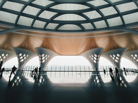 iPhone 12 Pro photo by Chicago artist Jenny Lam at the observation deck inside the newly opened Chongqing East Railway Station in China
