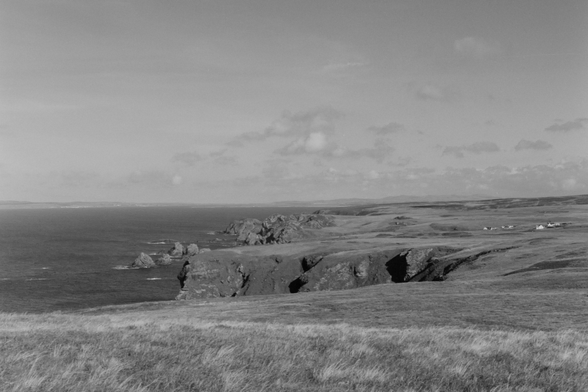 Yashica MAT124G | Kodak Tri-X 400 | Shot at 320 + Med Yellow Filter | Developed in XTOL

A view from the path of some cliffs, overlooking Laggan Bay toward Portnahaven.