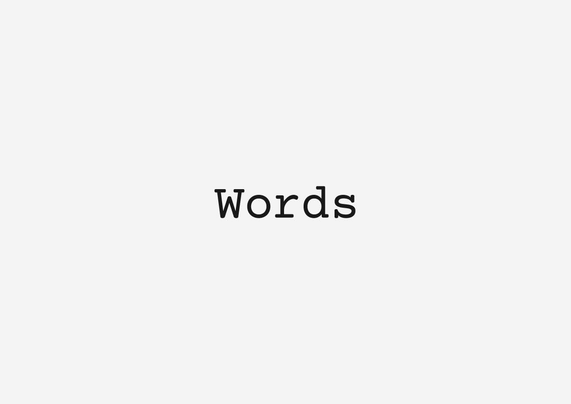 A white background with 'words' written in the centre.