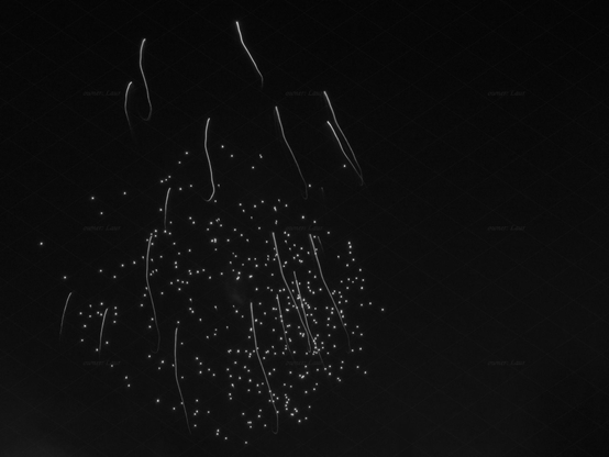 Fireworks, black and white, photo