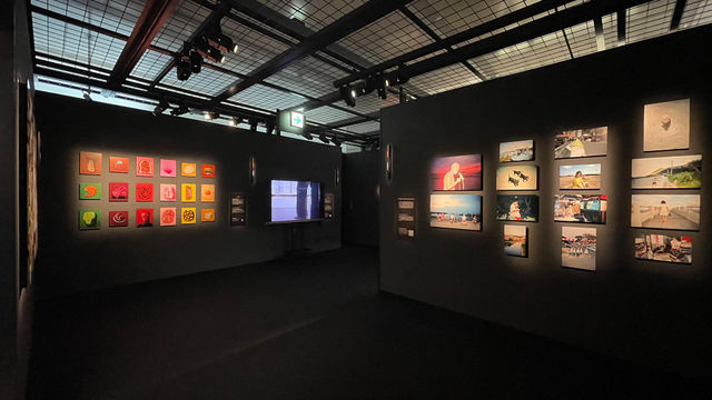 iPhone photo of photography work on display at the 2025 Graphgate exhibition at Canon S Tower Gallery, Shinagawa Inter City. 