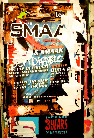 Poster (lang geleden) gezien in Amsterdam. De foto is bewerkt.