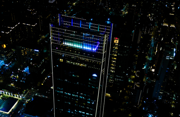 Night aerial of Taipei.