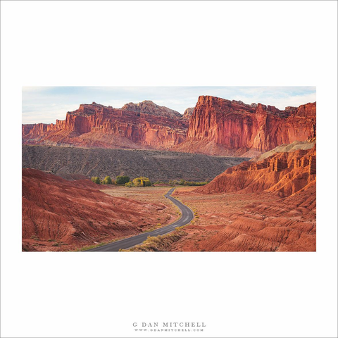 Sunset light at Capitol Reef National Park.