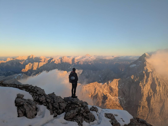 sunset view from Mangart