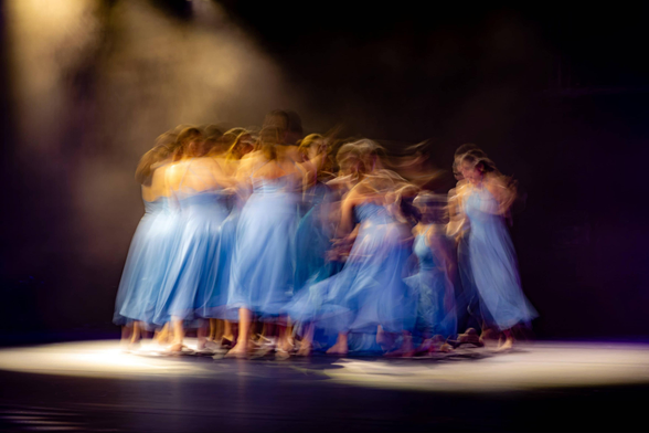 The Women's Dance Theatre of Turkey performing 'Woman', a piece depicting the struggles of women facing violence.
Photograph by Hulki Okan Tabak