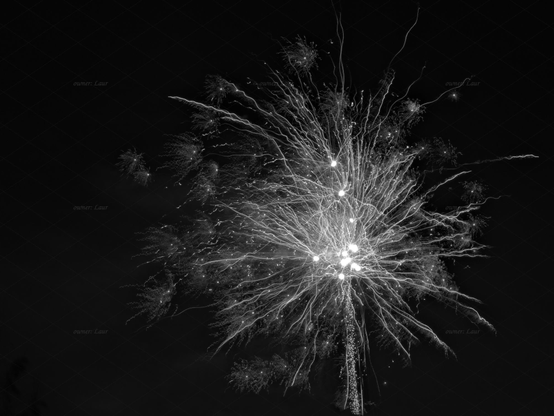 Fireworks, black and white, photo